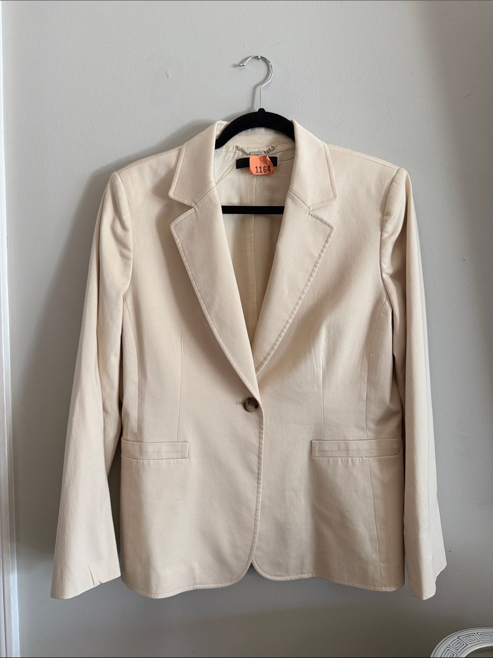 Alex Marie Cream Single-Button Tailored Blazer